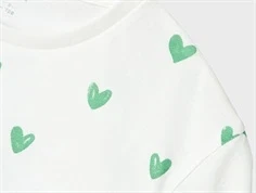 Name It t-shirt hvid med grønne hjerter